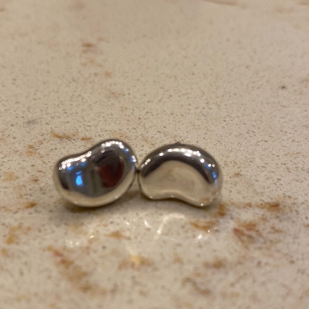 Tiffany & Co. Silver Bean Stud Earrings